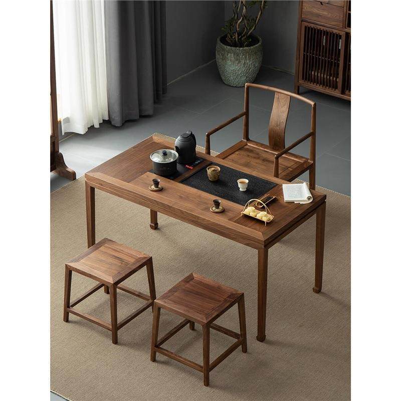 新中式北美黑胡桃木茶桌宋式美学禅意办公室茶台民宿茶室实木家具,3C数码配件,USB灯,淘宝优惠券,粉丝福利购,淘宝优惠卷