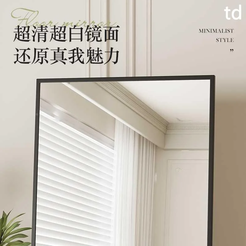 全身镜轻奢女生卧室衣帽间服装店网红试衣镜客厅壁挂落地穿衣新品