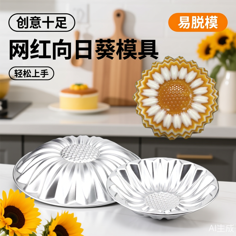 模具糕点烘焙蛋糕太阳花模具马蹄糕向日葵发糕模年糕模圆形花瓣模,厨房/烹饪用具,烘焙模具,淘宝优惠券,粉丝福利购,淘宝优惠卷