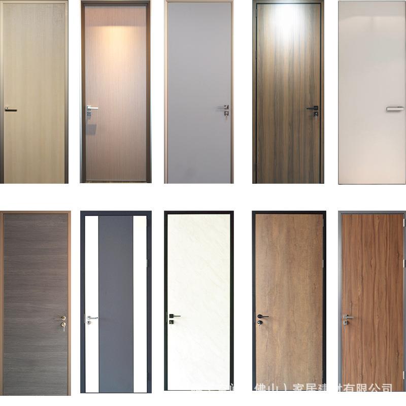 直销新款定制房间门铝合金仿橡木窄边框门铝蜂窝门轻奢极简铝木室