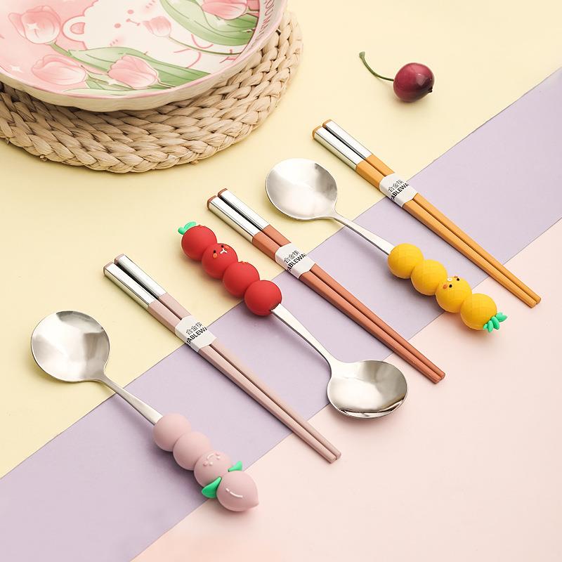 直销新款儿童筷子勺子套装小学生6一12岁上学一人用便携式外出餐