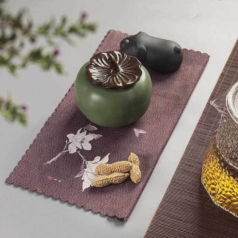 新款直销中式双面绒养壶茶巾家用简约吸水印花茶巾茶布茶道零配,餐饮具,整套茶具,淘宝优惠券,粉丝福利购,淘宝优惠卷