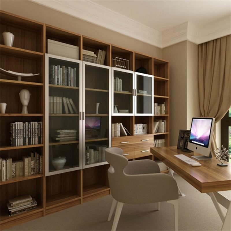 直销新款简易书架落地多层收纳储物书柜组合创意木质置物架定 制