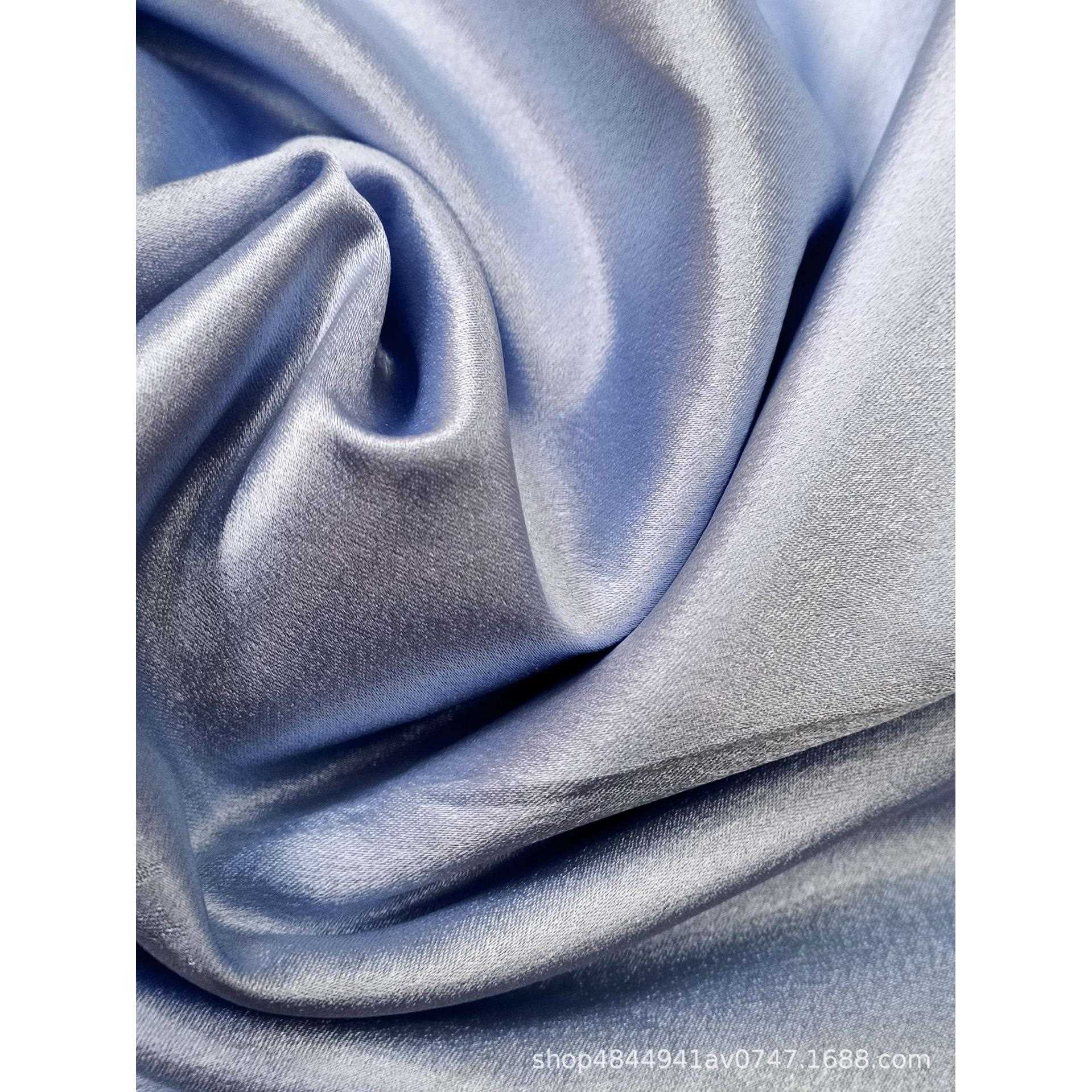 直销新款水晶锻梭织春夏缎面面料抗皱抗起球休闲服小吊带衬衫连衣