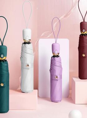 新款直销女士黑胶防晒遮阳太阳伞礼品广告伞定制logo8骨全自动三