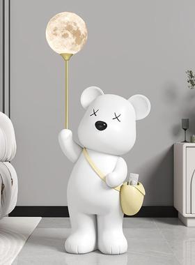 直销新款轻奢北极熊家居客厅大型落地摆件电视柜门口迎宾收纳装饰