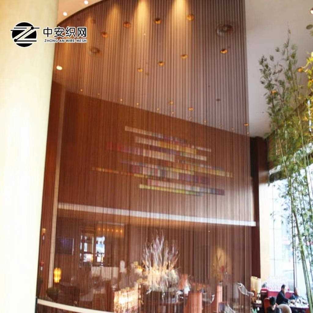 直销新款不锈钢隔断屏风金属垂帘网 勾花型吊顶金属装饰网帘