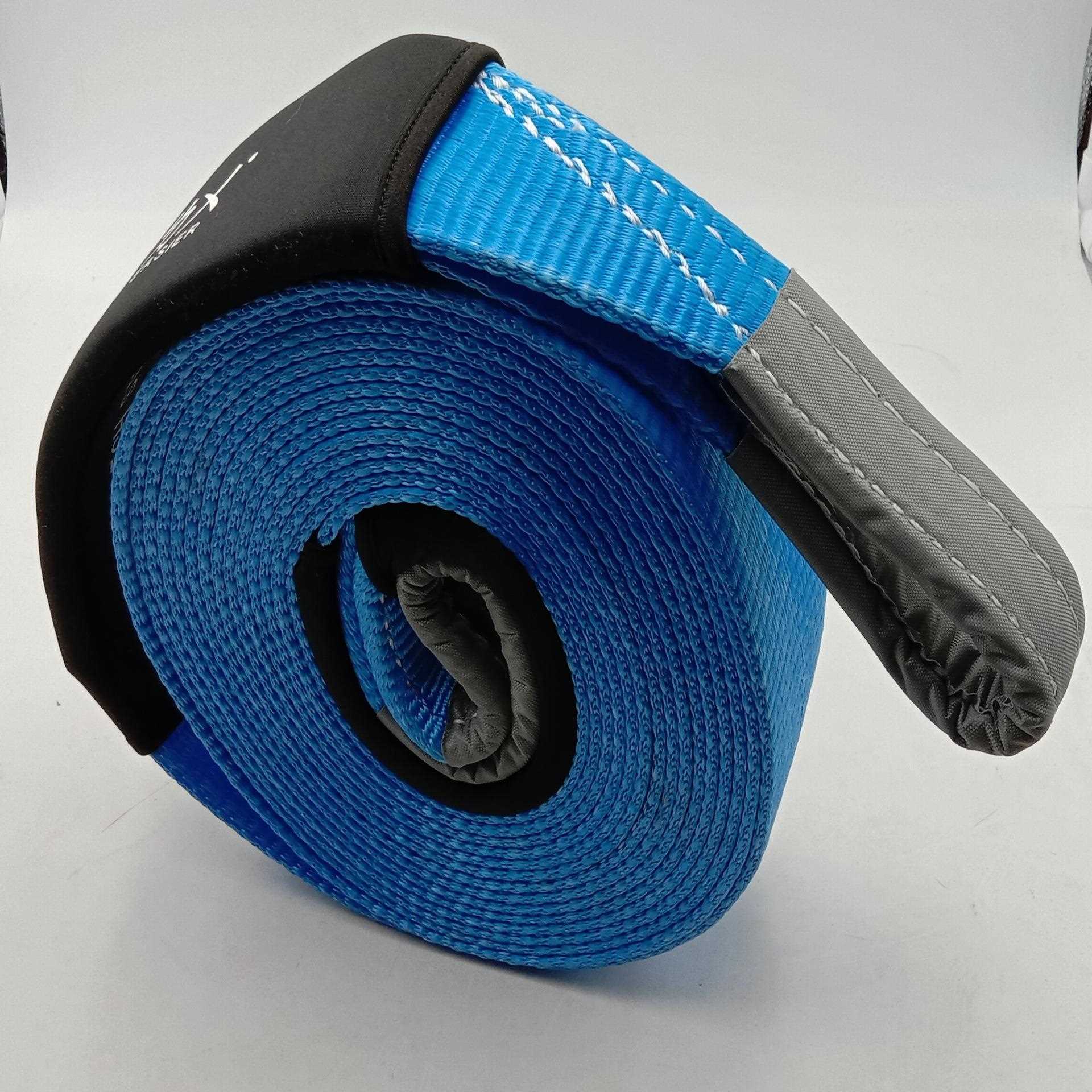 直销新款严选6米9米12吨涤纶拖车绳 救援绳汽车越野拉车绳牵引吊