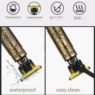 直销新款复古油头雕刻推剪跨境理发器T9剃光头刀油头电推剪充电式