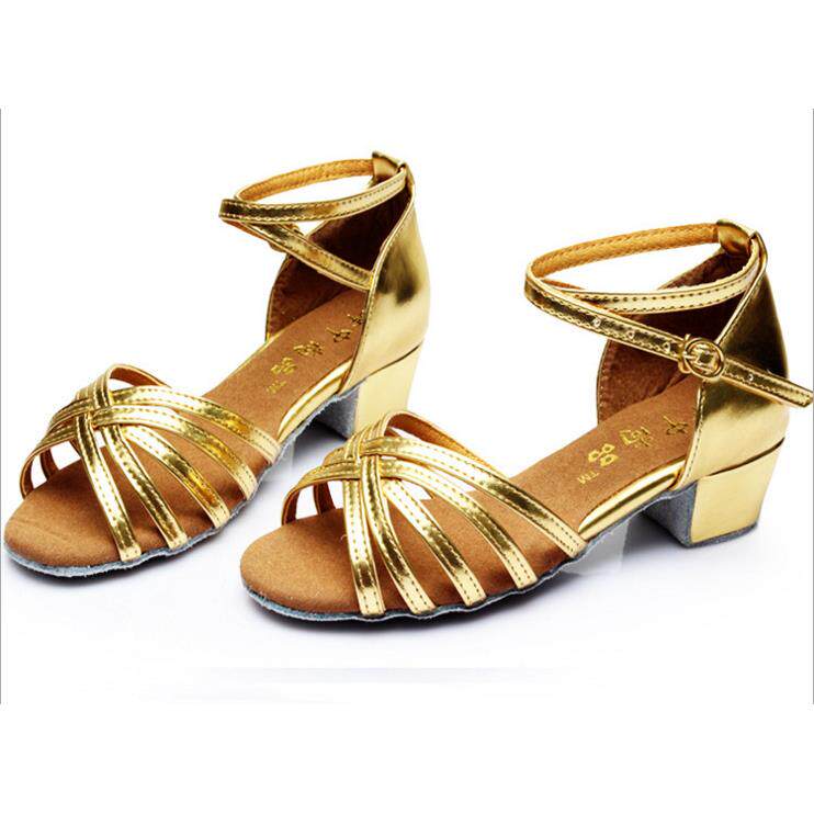 新款直销拉丁舞鞋儿童女孩软底平跟少儿拉丁鞋练功舞蹈鞋女童跳舞