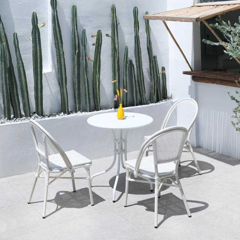 直销新款户外庭院网布桌椅组合室外露天咖啡厅奶茶店休闲椅子阳台