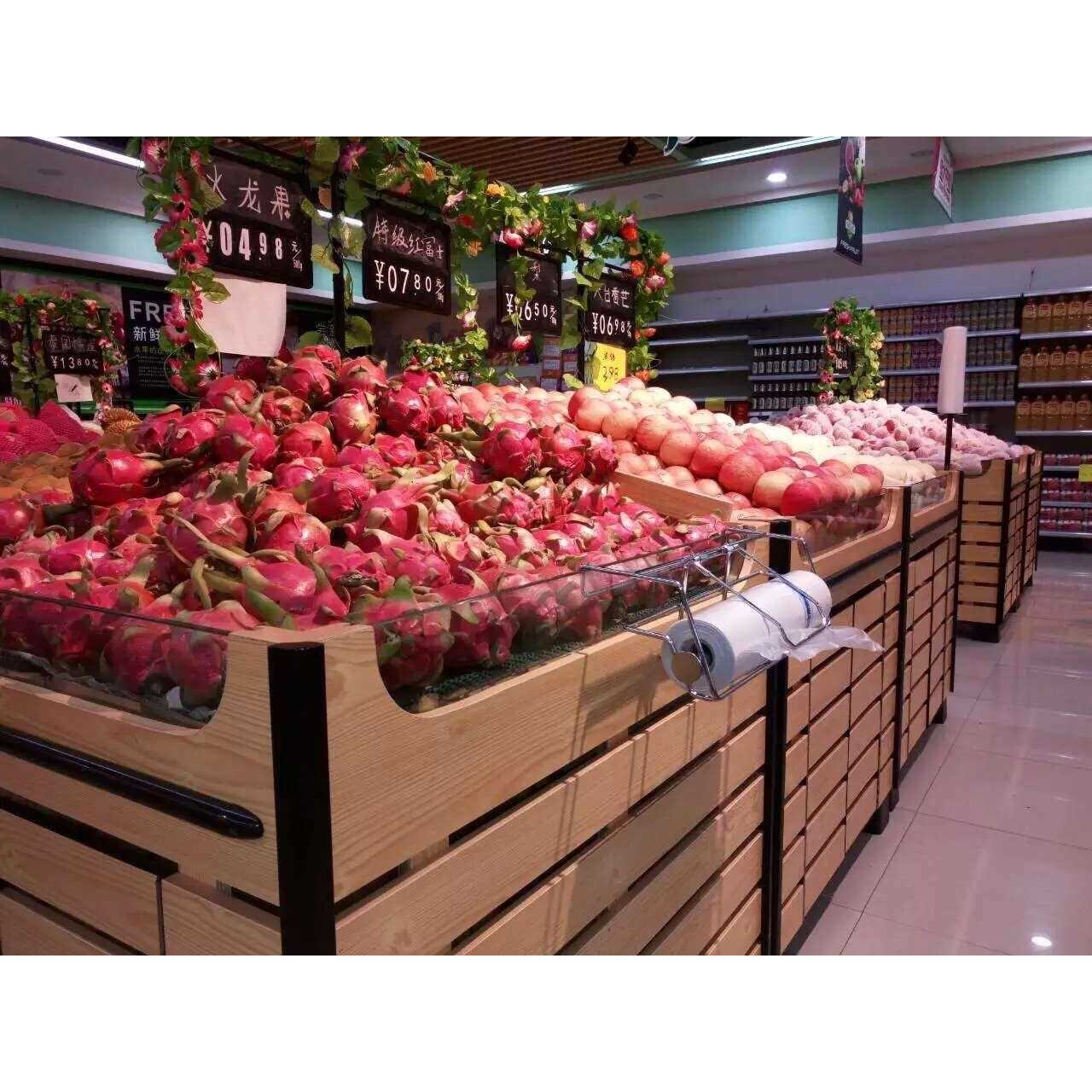 直销新款超市连卷袋支架不锈钢袋架水果堆头挂式架货架挂架连卷袋