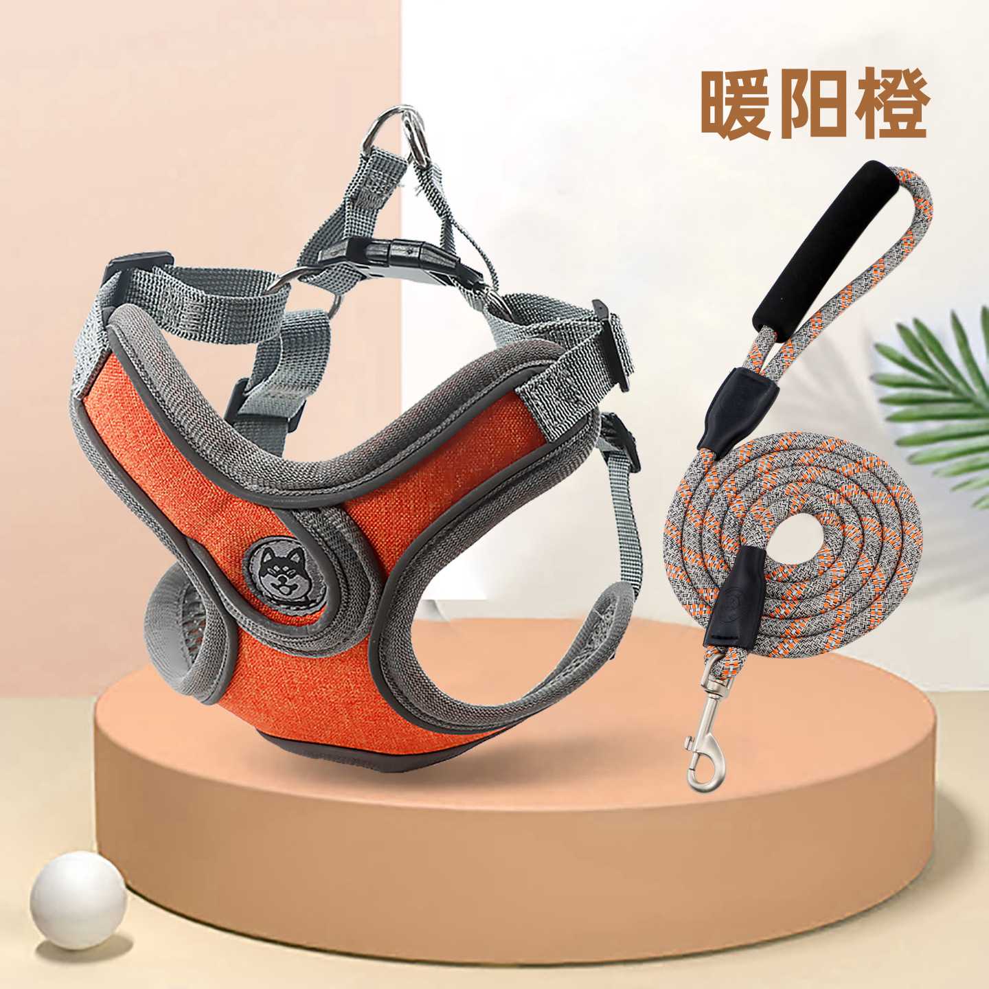 新款直销胸背带狗狗牵引绳狗链狗绳宠物用品背心式X型反光亚马逊