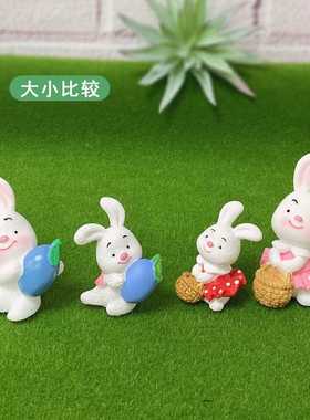 直销新款可爱兔子汽车摆件树脂工艺品微景观摆饰创意DIY电脑显示
