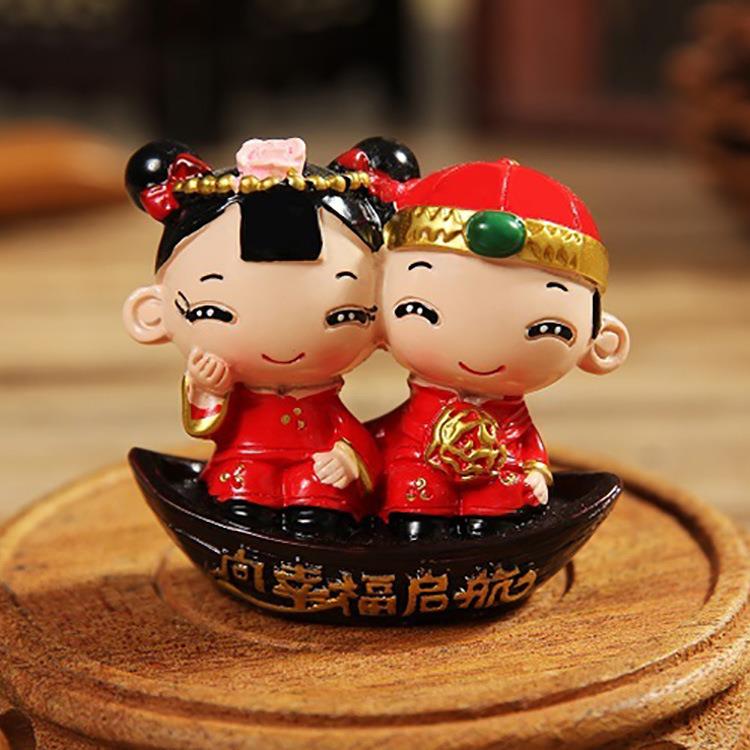 直销新款月亮人物娃娃结婚礼物送新婚一对中式创意家居摆件装饰工