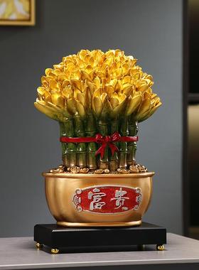 直销新款轻奢玄关酒柜节节高摆件客厅茶几桌面富贵竹装饰店铺乔迁