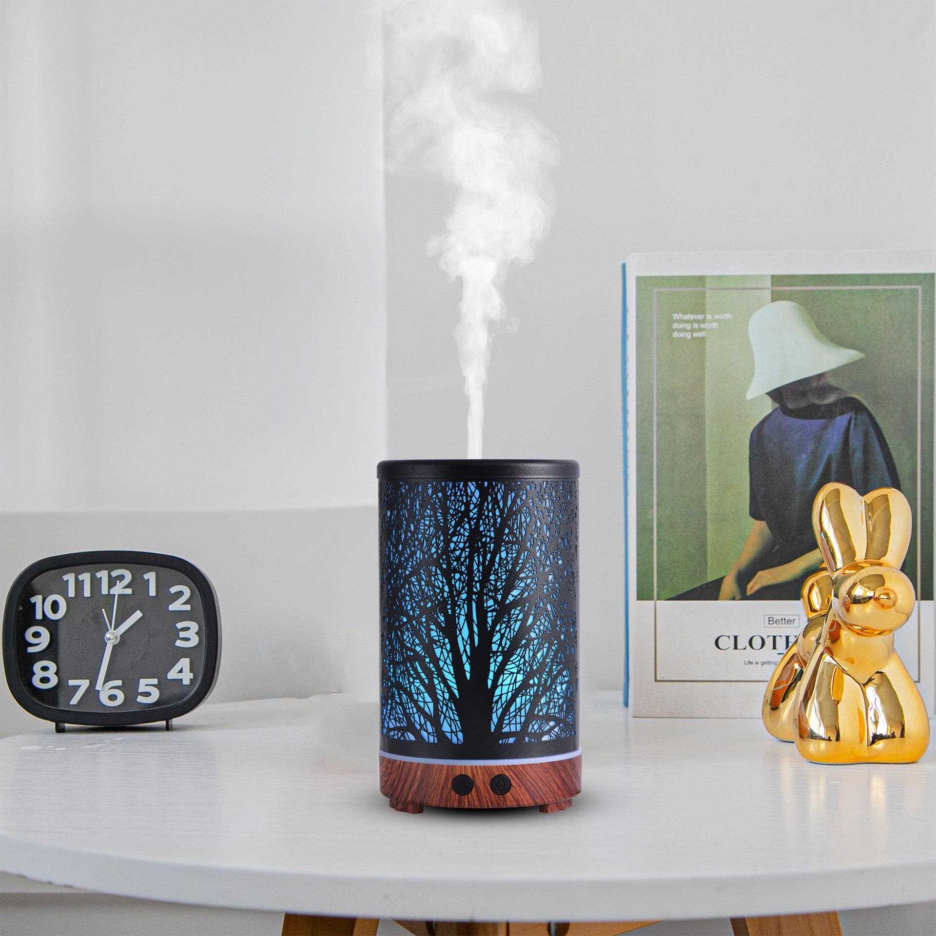 直销新款新款家用卧室创意礼品树林香薰机加湿器静音雾化空气加湿