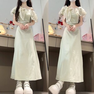 法式蕾丝拼接一字肩连衣裙子女夏季2025新款海边度假收腰显瘦长裙