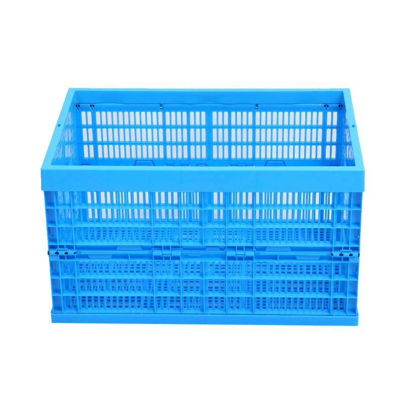 直销新款折叠周转筐塑料折叠水果展示筐货架整理胶框生鲜配送冷链