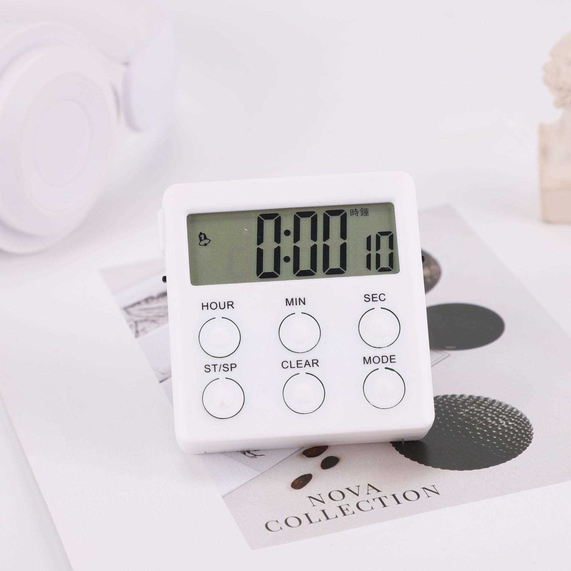 直销新款充电款电子计时器厨房定时器双闹钟学习提醒器循环计时器