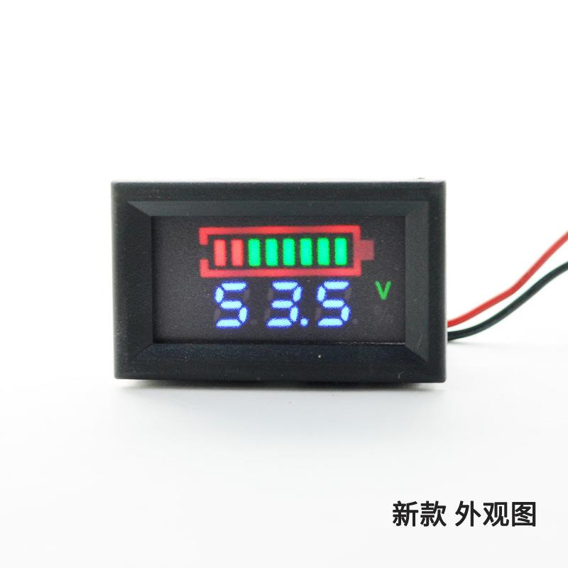 直销新款电动车摩托车改装12v48v60v72v液晶显示电量数字电压表