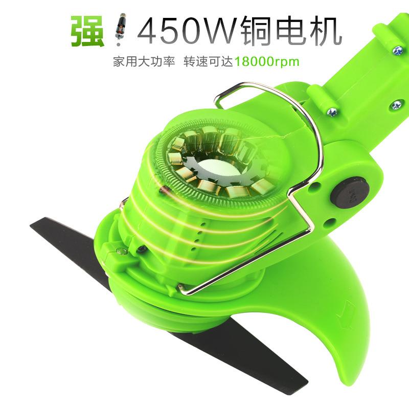 直销新款电动割草机家用小型除草机锂电打草机多功能手持充电式割