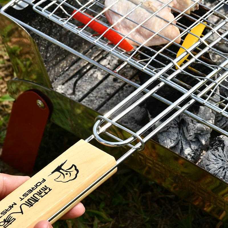 新款直销BBQ烧烤鱼架不锈烧烤网方形烤网烤鸡架家用烧烤工具