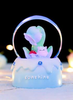 直销新款迷你向阳花水晶球可爱ins少女心桌面装饰摆件创意玻璃球