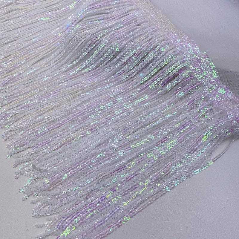 直销新款现货20公分树叶流苏 拉丁舞礼服装饰配件 刺绣亮片吊须花