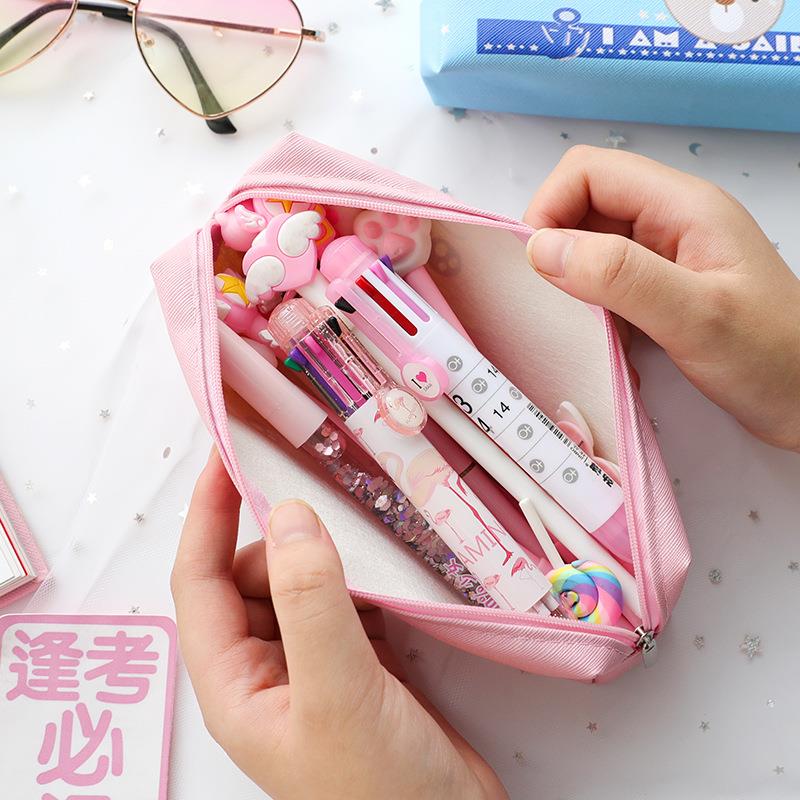 直销新款创意卡通大容量笔袋学生新款动物卡笔袋PU拉链文具袋多功