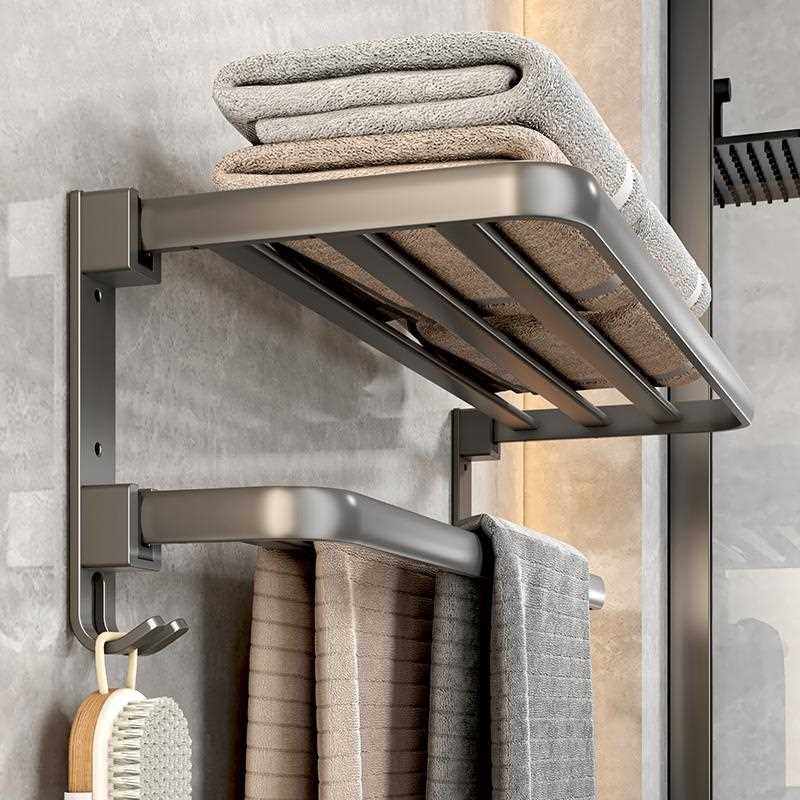直销新款枪灰卫生间置物架毛巾架一体免打孔浴室置物架太空铝厕所,家装主材,卫浴置物架,淘宝优惠券,粉丝福利购,淘宝优惠卷