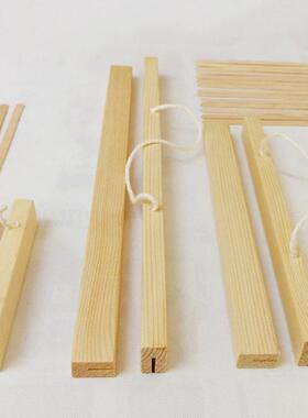 新款直销实木挂轴杆海报挂杆装饰画木轴挂画夹挂历条吊旗杆diy免