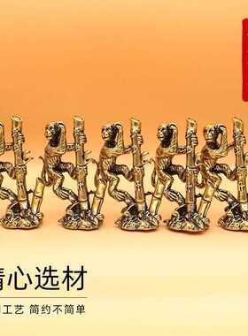 直销新款黑神话悟空摆件工艺品步步高升金属黄铜古风办公室开张招