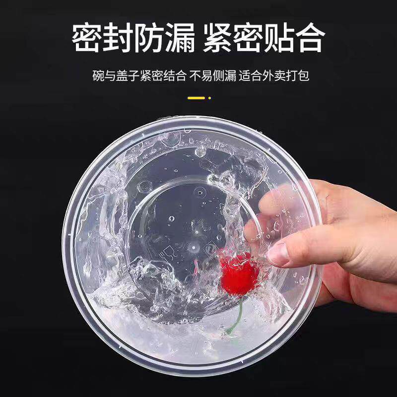 新款直销韩盛一次性碗餐具水果沙拉打包盒汤面粥塑料圆碗外卖食品