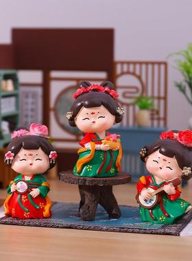 直销新款新中式家居装饰品唐小环仕女摆件2.0大号国潮古风摆件卧