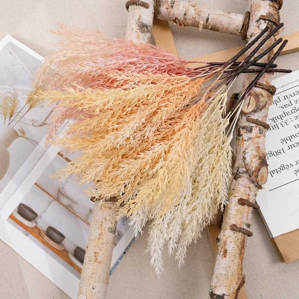 直销新款绿植物华月5头松针INS风仿真花婚庆装饰品假花MW53002