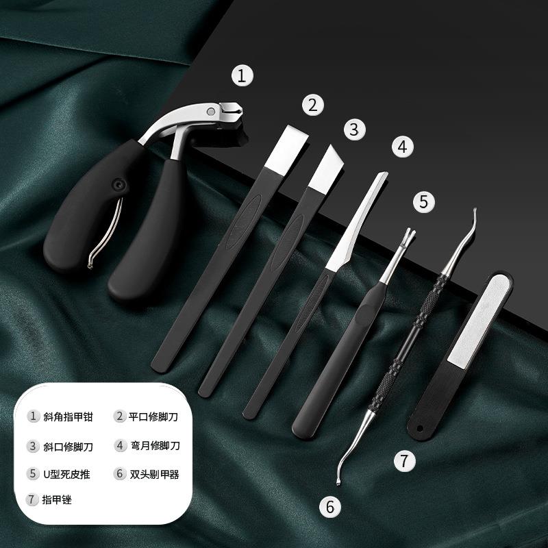 直销新款跨境高端不锈钢指甲刀修甲工具耳勺鼻毛剪指甲锉美甲剪指