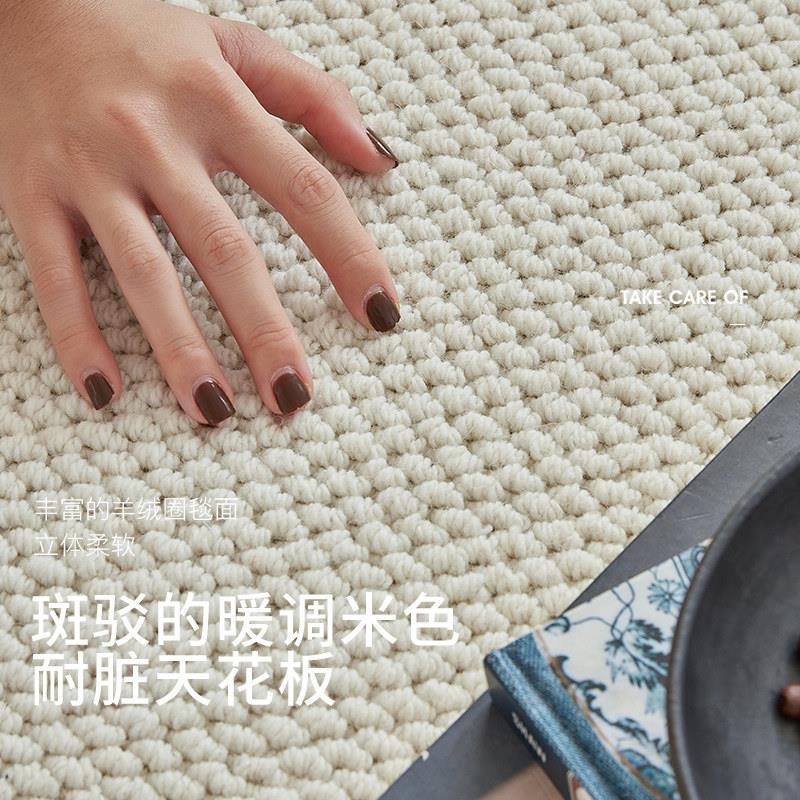 意大利圆形羊毛地毯纯色素色简约轻奢卧室客厅定制尺寸现代大圆毯