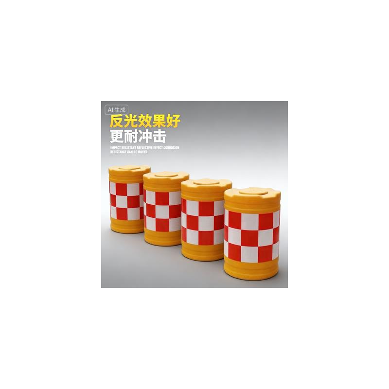 河南防撞桶滚塑水马防撞桶滚塑水马隔离墩圆形防撞桶滚塑反光路障
