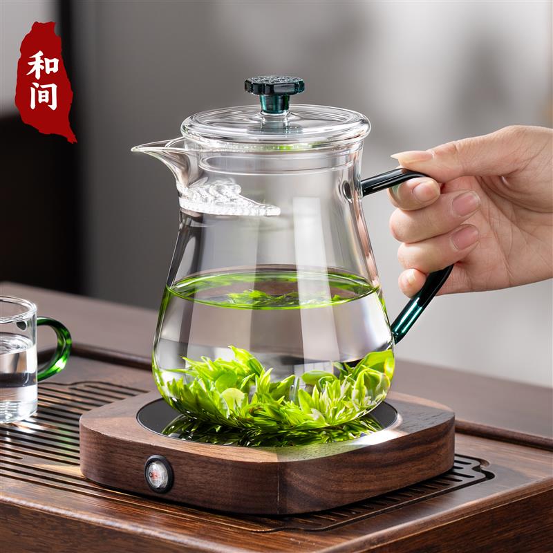 带盖玻璃月牙公道杯茶漏一体过滤泡茶茶水分离绿茶专用分茶泡茶器图片