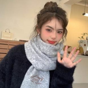 高級感針織保暖可愛韓版 圍脖 紅色圍巾女冬季 圣誕新年禮物2023新款