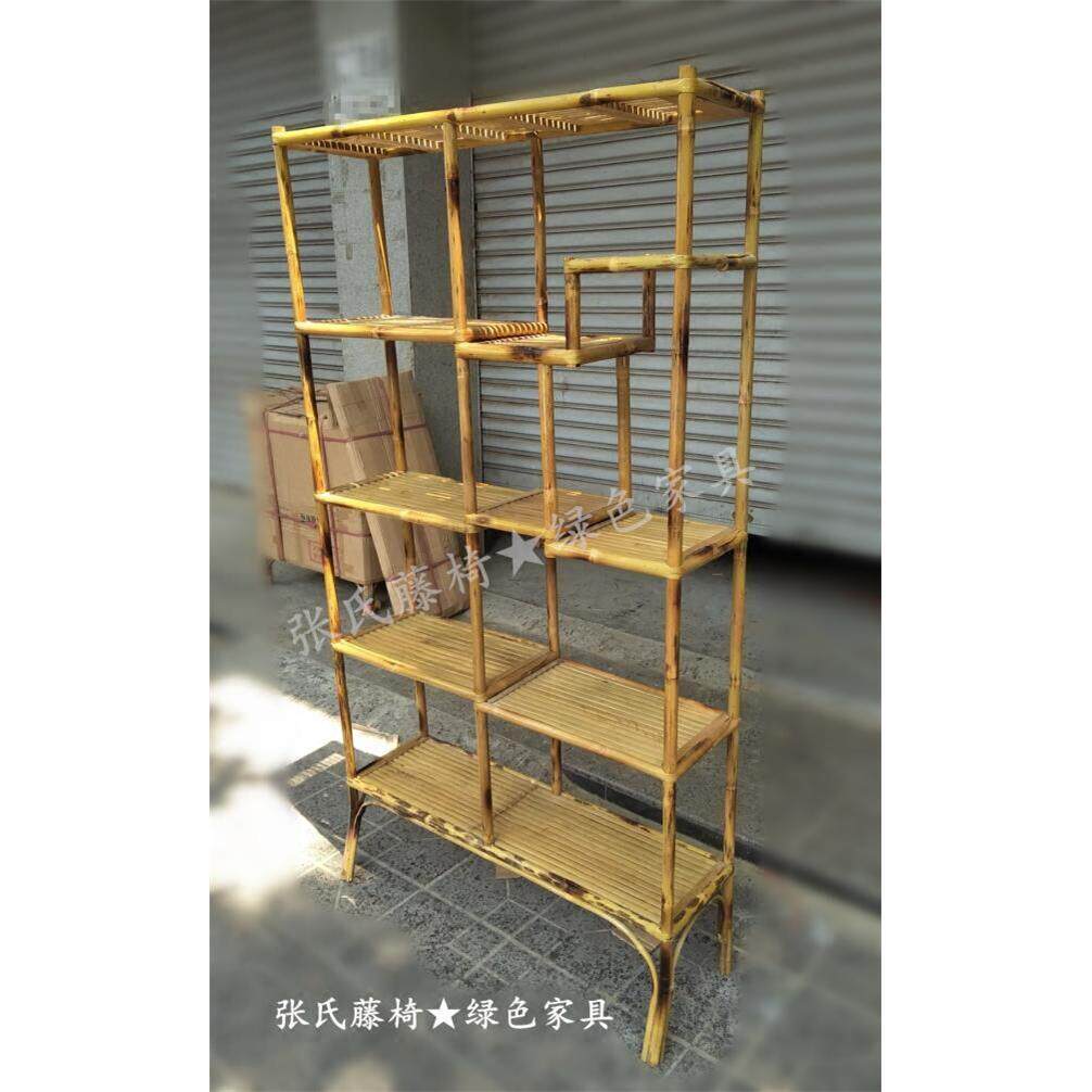 张氏藤椅竹家俱竹置物架竹架子花架多层厨房客厅房货架展示置物架