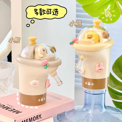 家用电动抽水器可爱小熊取水器桶装矿泉水自动抽水泵可爱女生宿舍