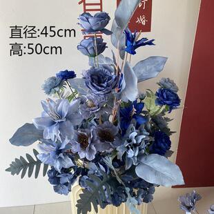 饰用品花艺花排庆典路引花小清新秋色系舞台婚礼堂背景花 婚庆礼装