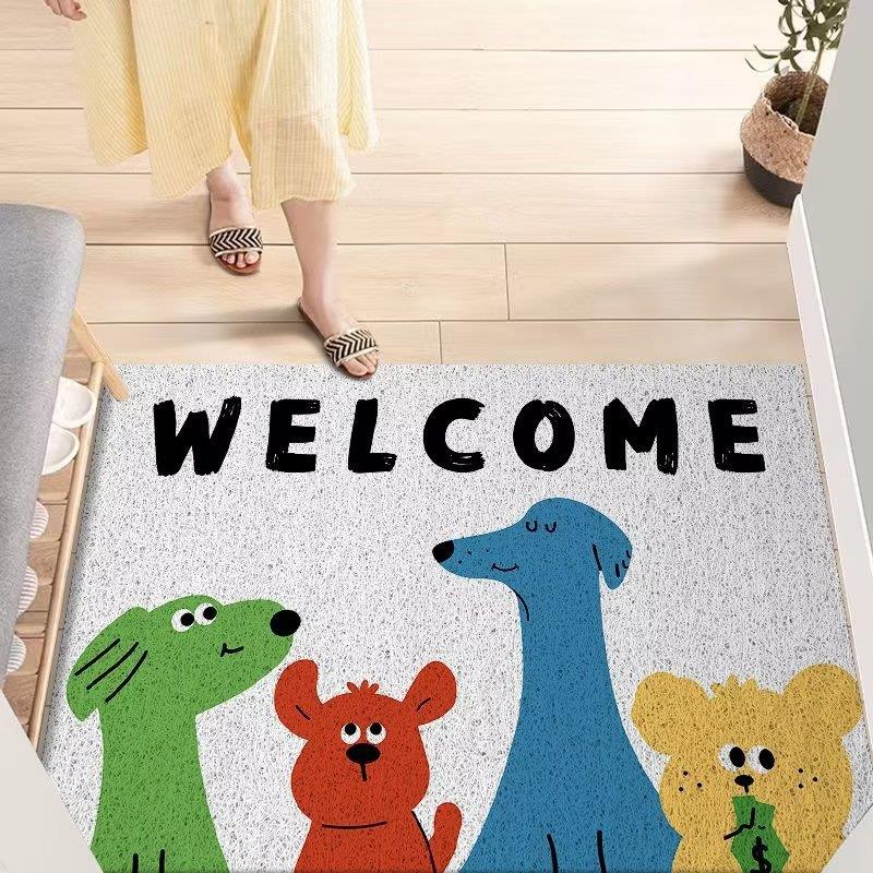 入户门地垫丝圈门垫进门脚垫玄关家用垫子门内门外防滑垫卡通简约