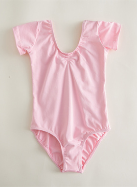 闭档儿童女童棉氨基础短袖形体服芭蕾女孩舞蹈考级服练功服练习服