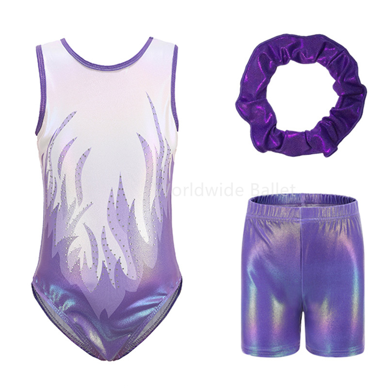体操训练服三件套儿童团体比赛服