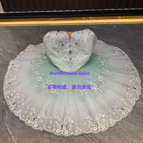 艾斯米拉达女变奏简易版芭蕾裙浅绿过渡色演出tutu成人定制表演服