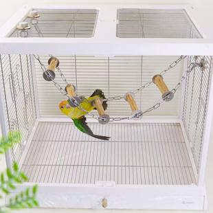 洪屿鹦鹉野梨木不锈钢爬梯云梯鸟笼啃咬玩具鸟用品秋千解闷自嗨
