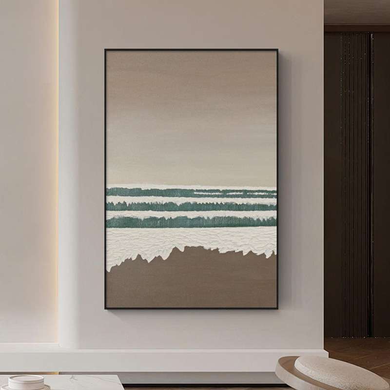 手绘简约现代油画玄关装饰画客厅卧室沙发背景墙抽象立体肌理挂画图片